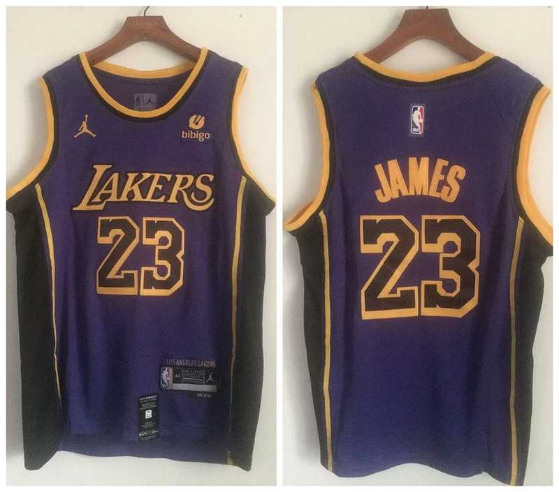 Lakers 23 Lebron James Purple Swingman Jersey->dallas mavericks->NBA Jersey